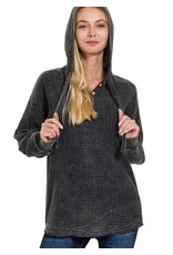 washed gauze raw edge hoodie washed gauze raw edge hoodie