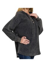 washed gauze raw edge hoodie washed gauze raw edge hoodie