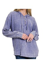 washed gauze raw edge hoodie washed gauze raw edge hoodie