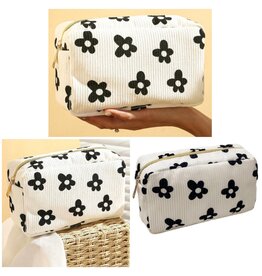 Corduroy cosmetic makeup bag