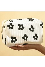 Corduroy cosmetic makeup bag