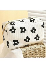 Corduroy cosmetic makeup bag