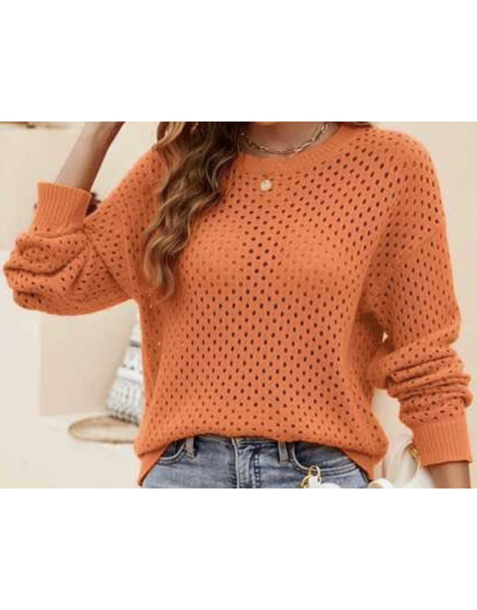 Open knit sweater