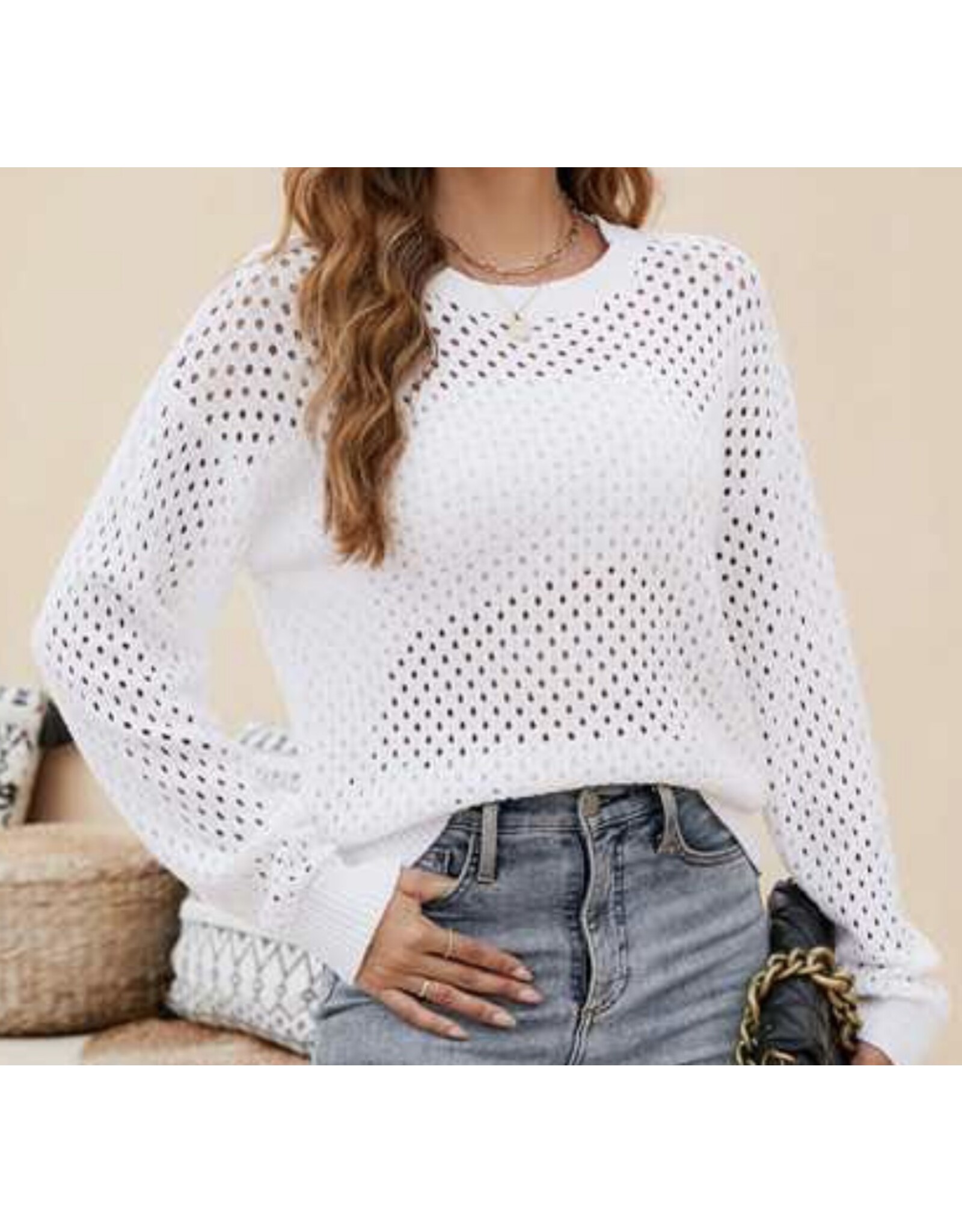 Open knit sweater