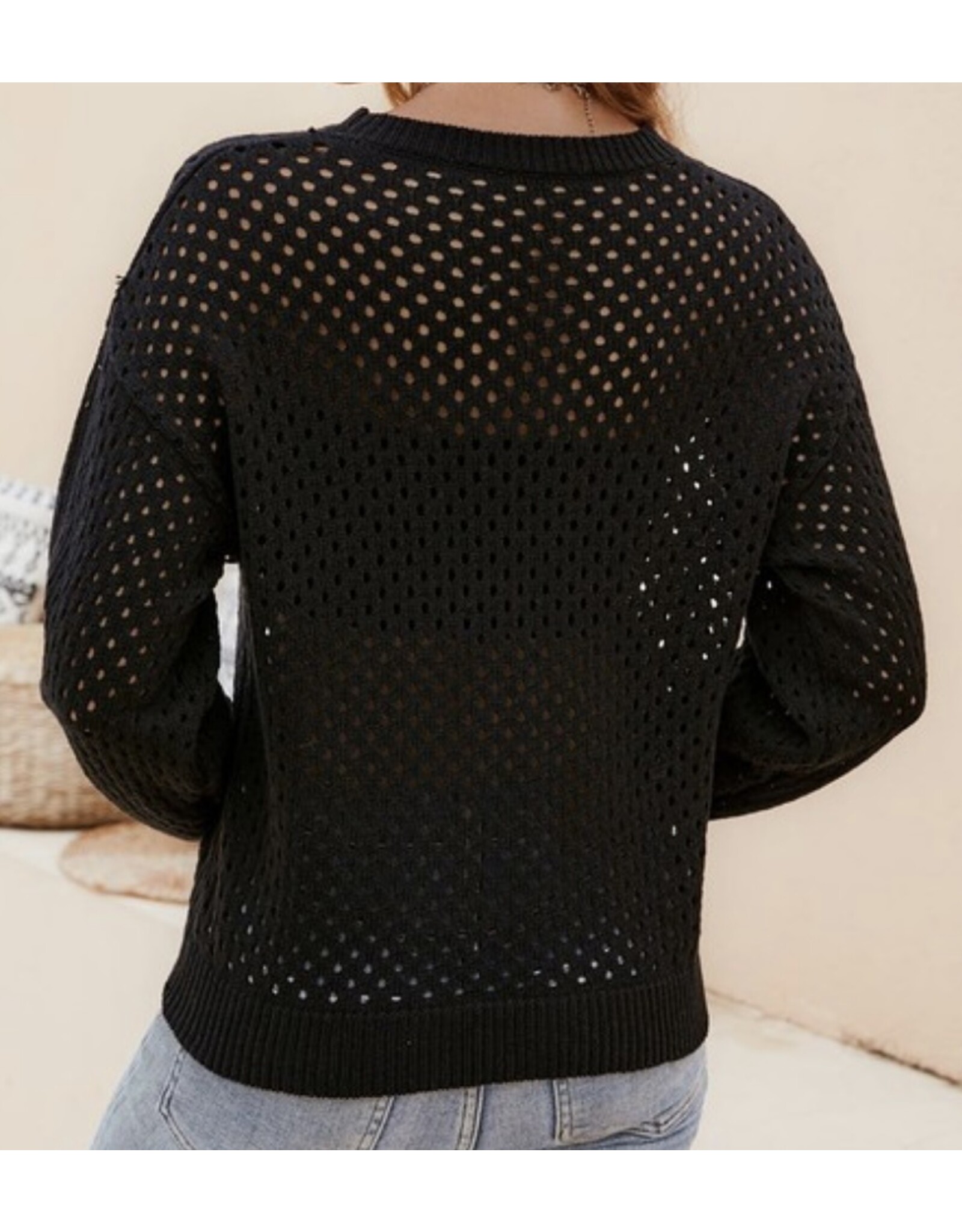 Open knit sweater
