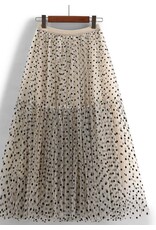 Polka dot midi skirt