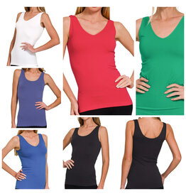 U or V Neck Seamless Tank Top