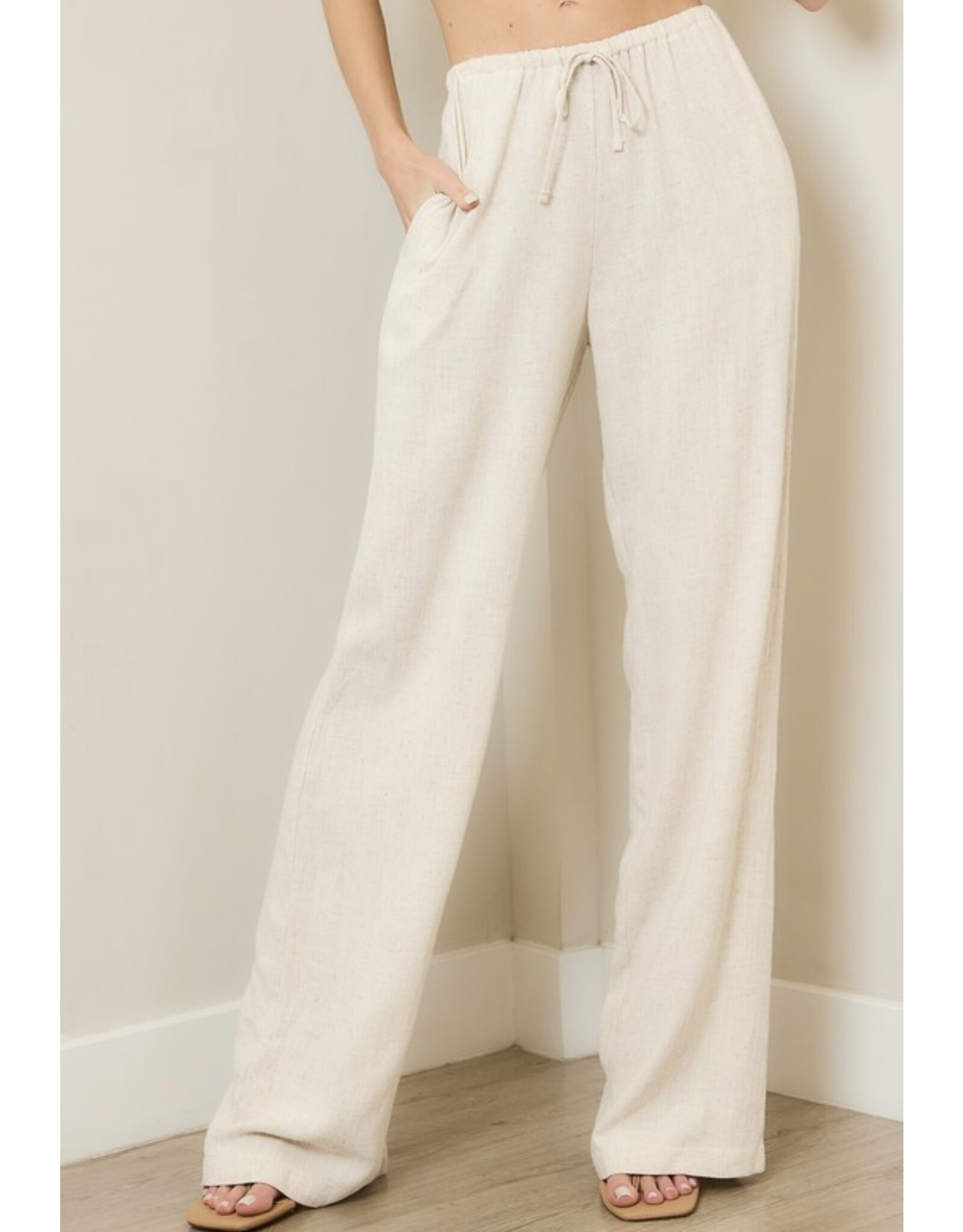 Linen wide leg pants