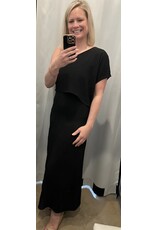LATA Solid Woven One Shoulder Maxi Dress