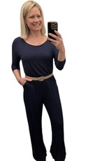 Navy jumpsuit w/ sleeves