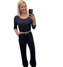 Navy jumpsuit w/ sleeves