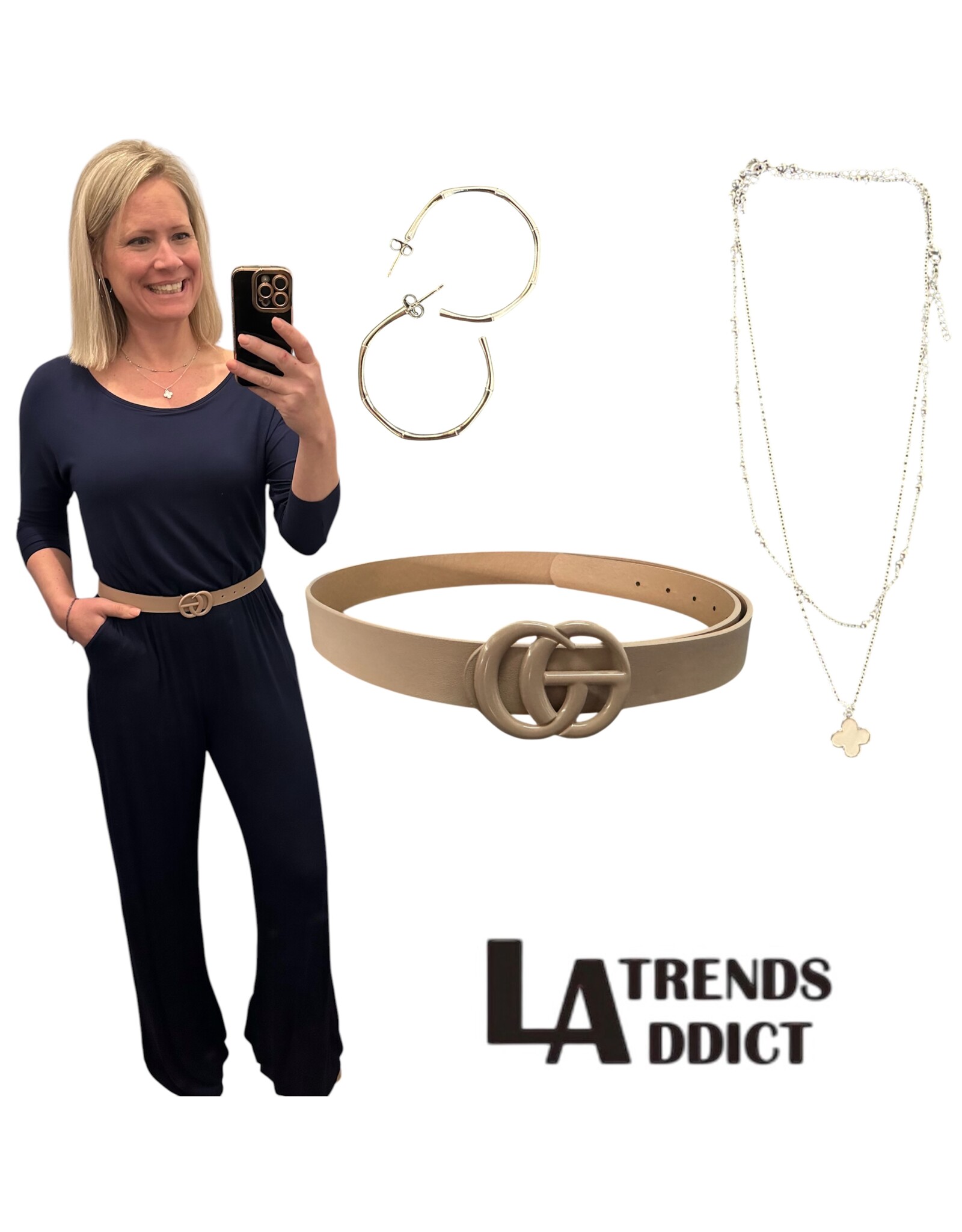 Navy jumpsuit w/ sleeves