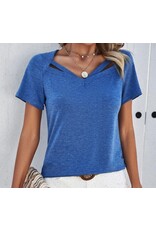 Miss sparkling V-neck cut out tee