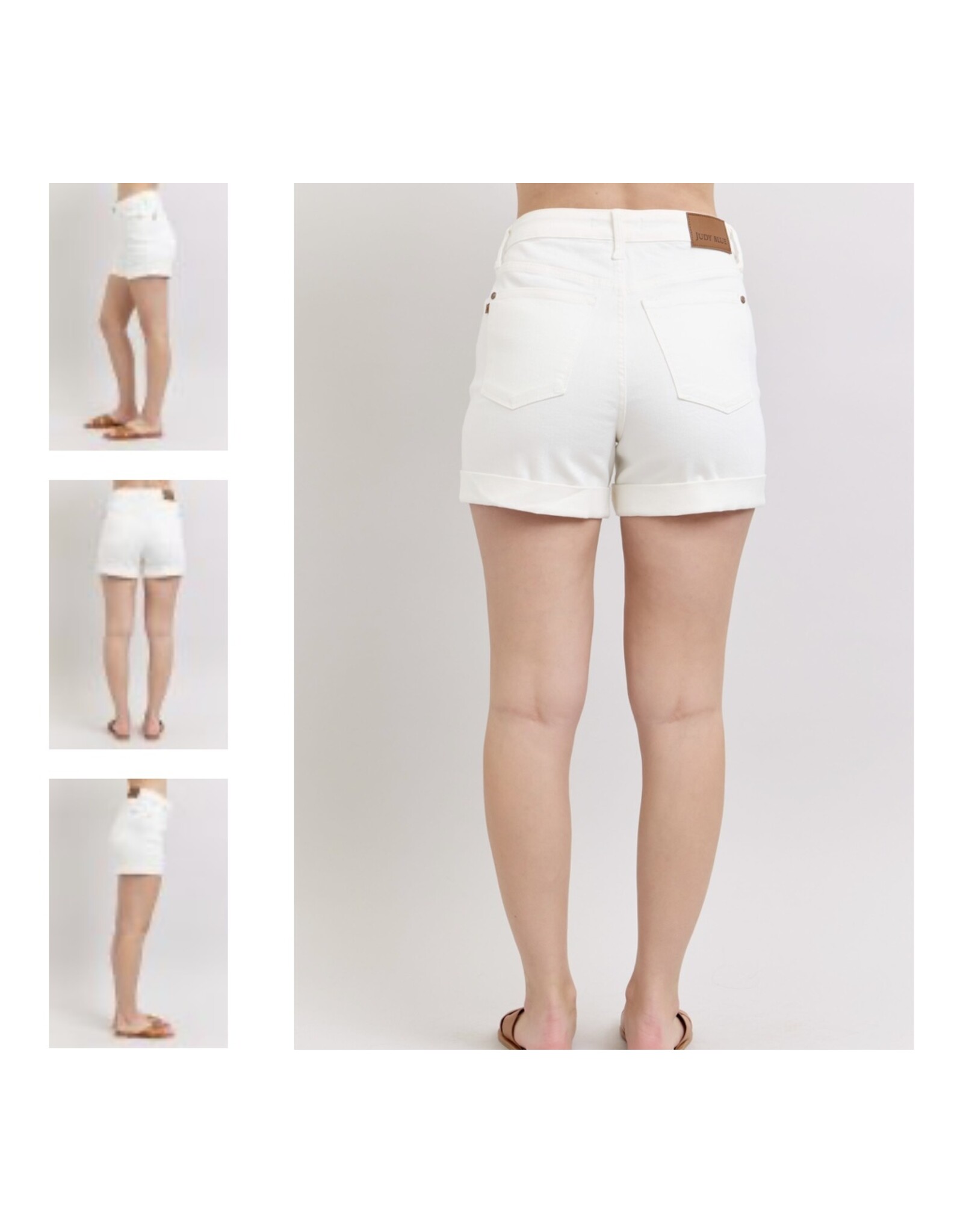 Judy Blue Judy Blue White HW Cuff Shorts