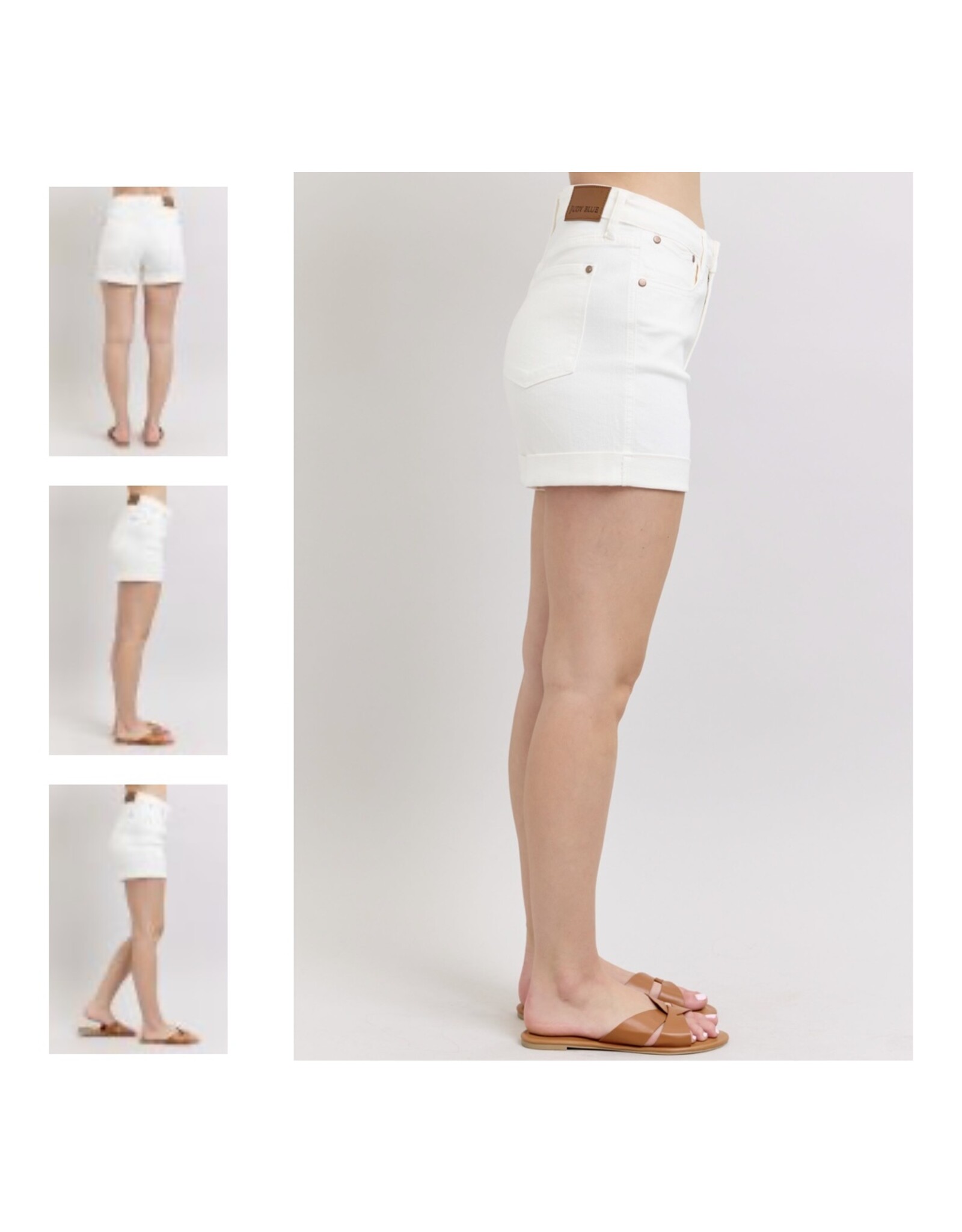 Judy Blue Judy Blue White HW Cuff Shorts