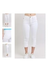 Judy Blue Judy Blue  72119 Mid Rise White Capri w/ Cuff
