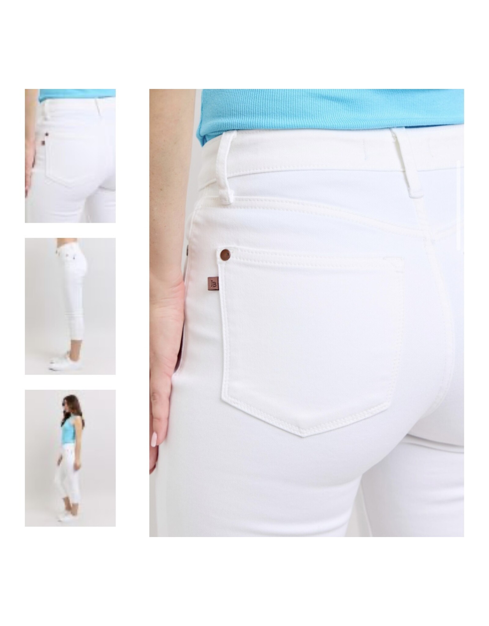 Judy Blue Judy Blue  72119 Mid Rise White Capri w/ Cuff