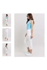 Judy Blue Judy Blue  72119 Mid Rise White Capri w/ Cuff