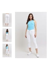 Judy Blue Judy Blue  72119 Mid Rise White Capri w/ Cuff