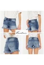 Kancan Mid rise frayed hem shorts