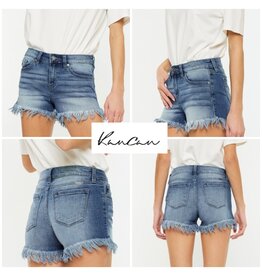 Kancan Mid rise frayed hem shorts