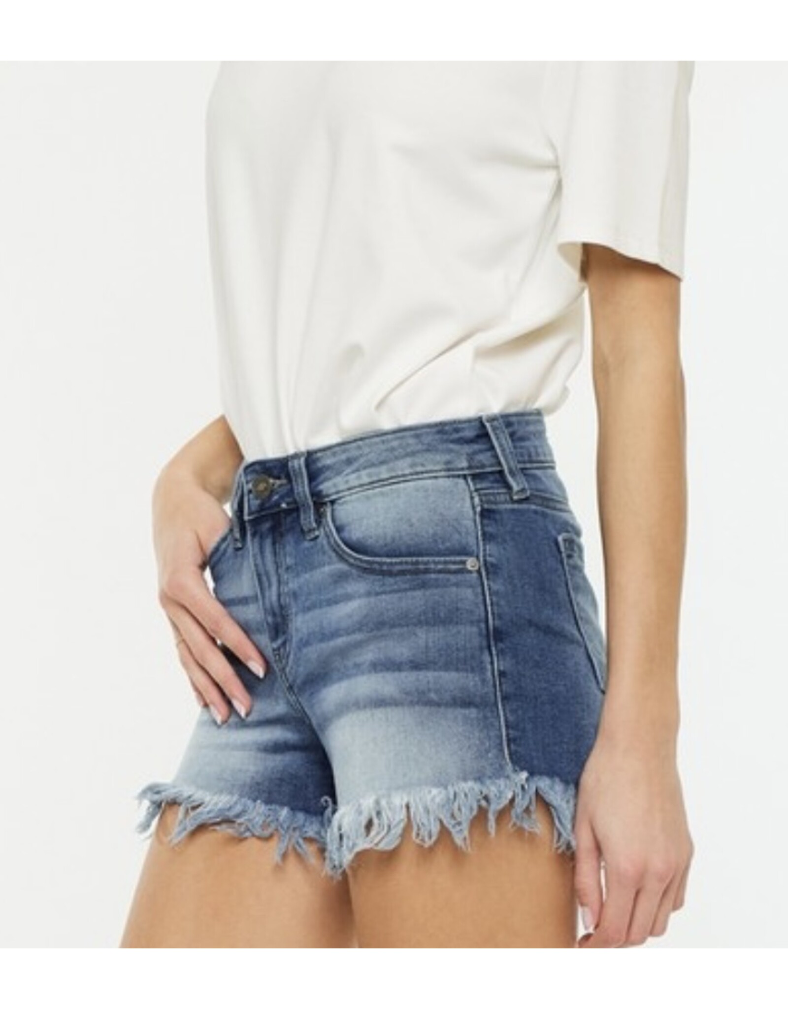 Kancan Mid rise frayed hem shorts