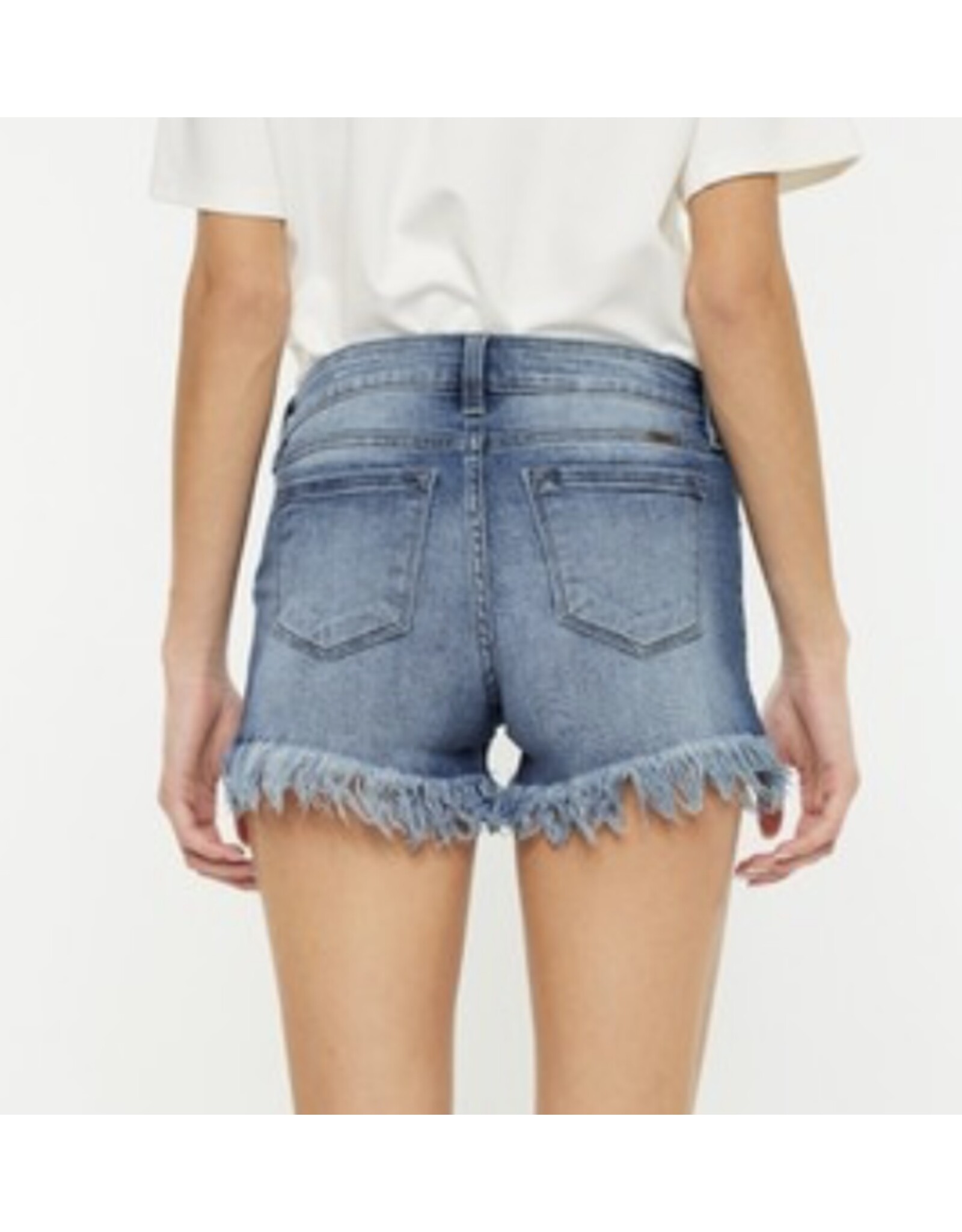 Kancan Mid rise frayed hem shorts