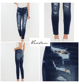 Kancan Leopard patch HR skinny jean