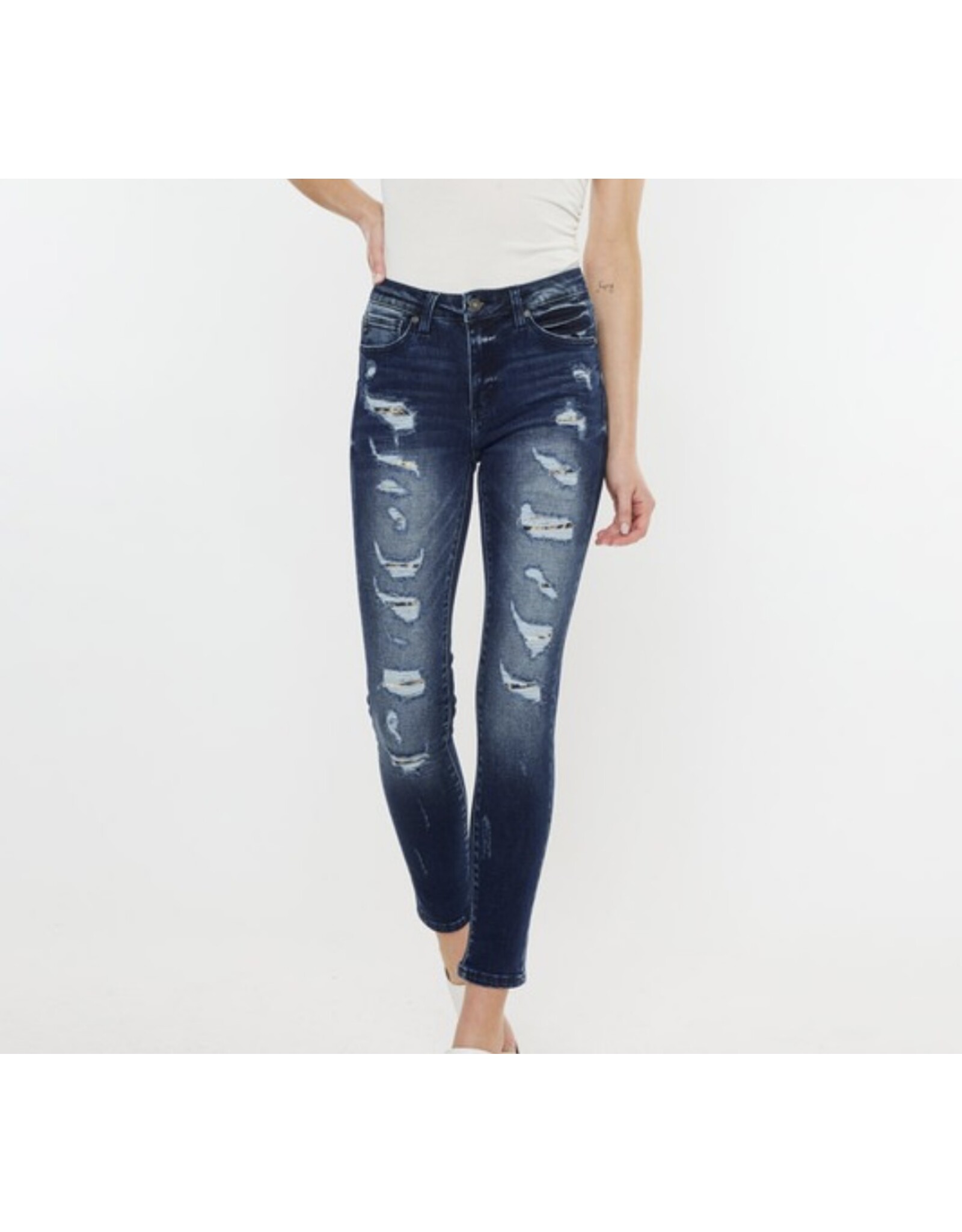 Kancan Leopard patch HR skinny jean