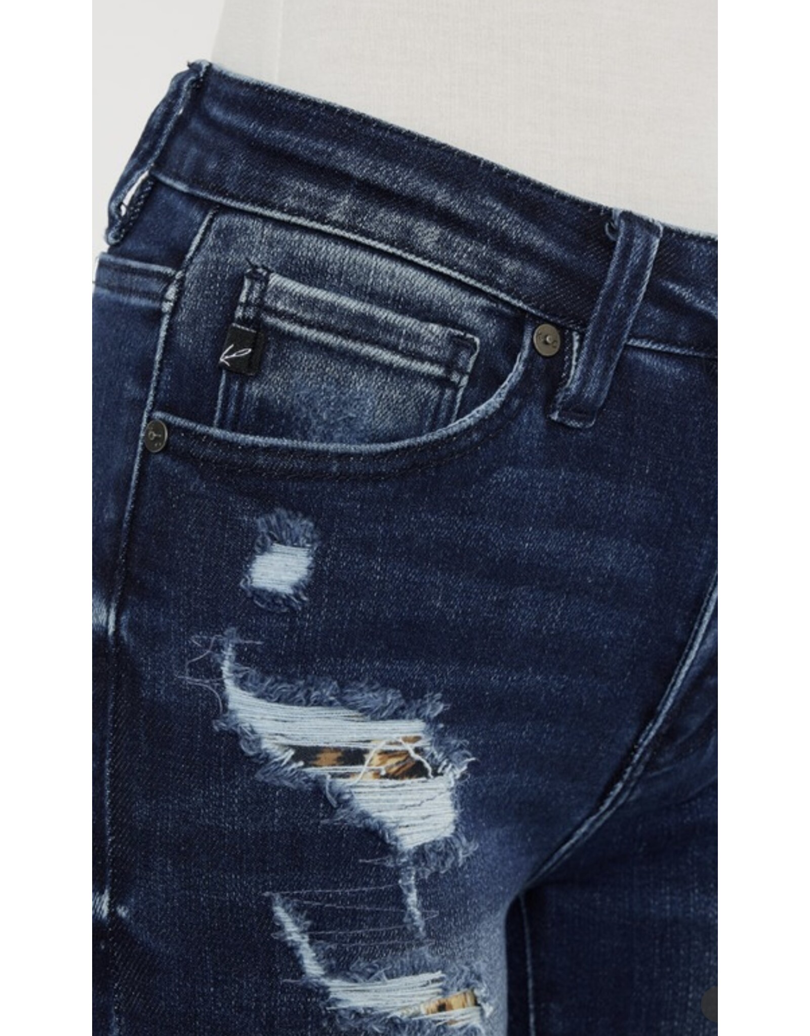 Kancan Leopard patch HR skinny jean