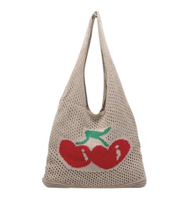 JOIA Knit trendy CHERRY hobo bag