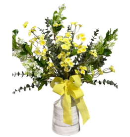 db db yellow & white tall floral