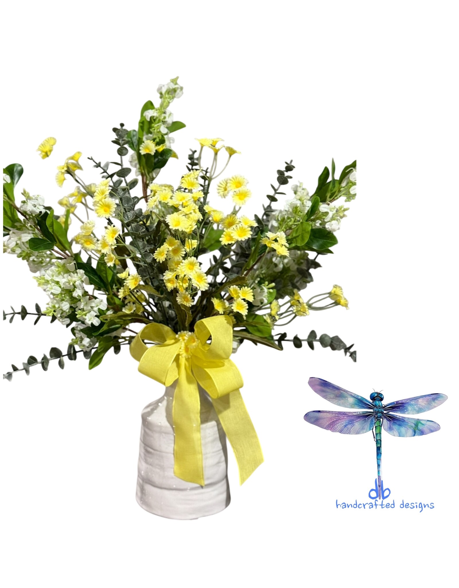db db yellow & white tall floral