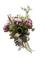 db db MC checkered vase w/ peonies