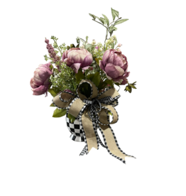 db db MC checkered vase w/ peonies