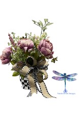 db db MC checkered vase w/ peonies