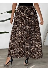 Miss sparkling Leopard pleated maxi skirt