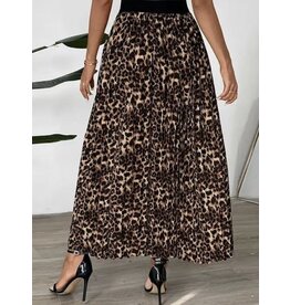Miss sparkling Leopard pleated maxi skirt