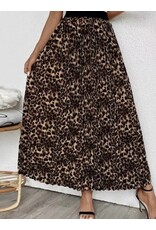 Miss sparkling Leopard pleated maxi skirt