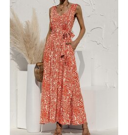 Miss sparkling Vibrant orange maxi dress
