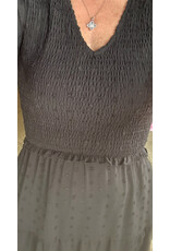 Miss sparkling Black smocked midi dress