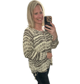 Lovestitch Lovestitch print blouse w/ side tie