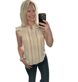Lovestitch Ruffle neck button down shirt