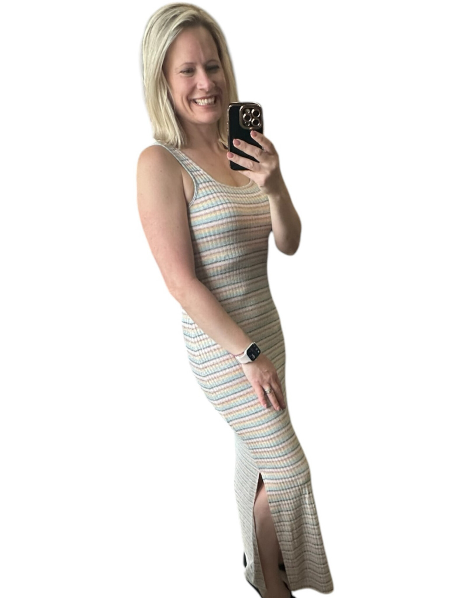 Lovestitch Maxi dress w/ side slits, cross back straps