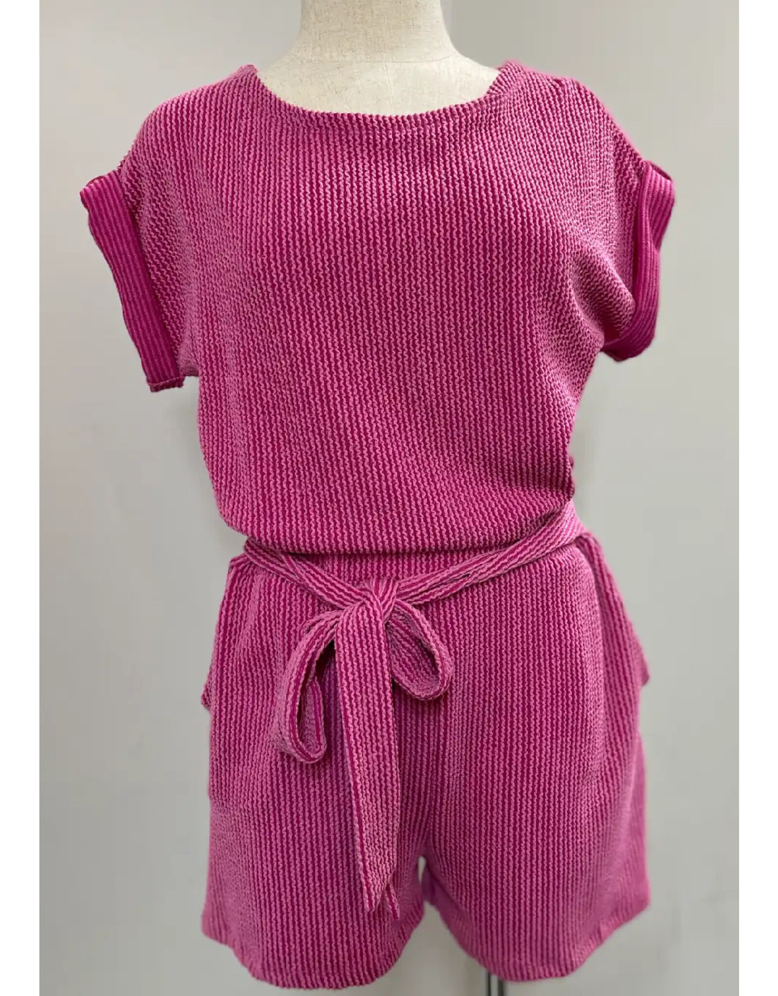 Fuchsia wave rip romper