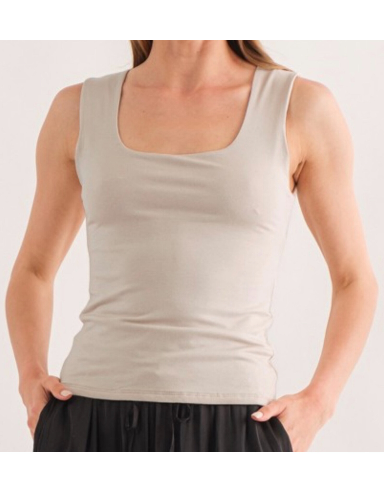 Taupe tank w/ square neck