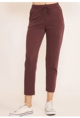 Maroon crop techno pants w/ pockets