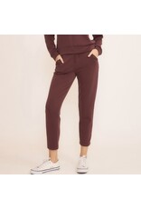 Maroon crop techno pants w/ pockets