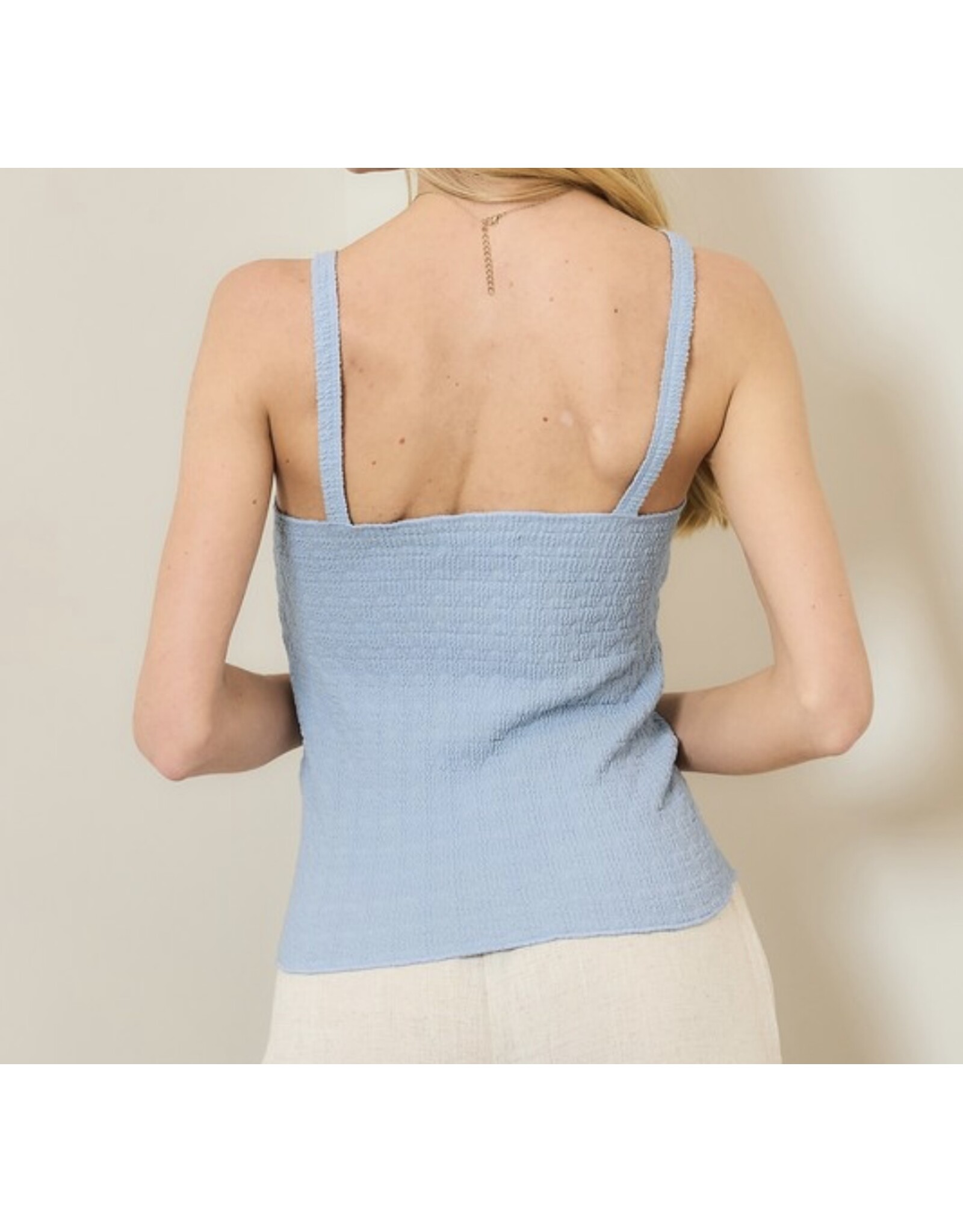 Textured sleeveless tank