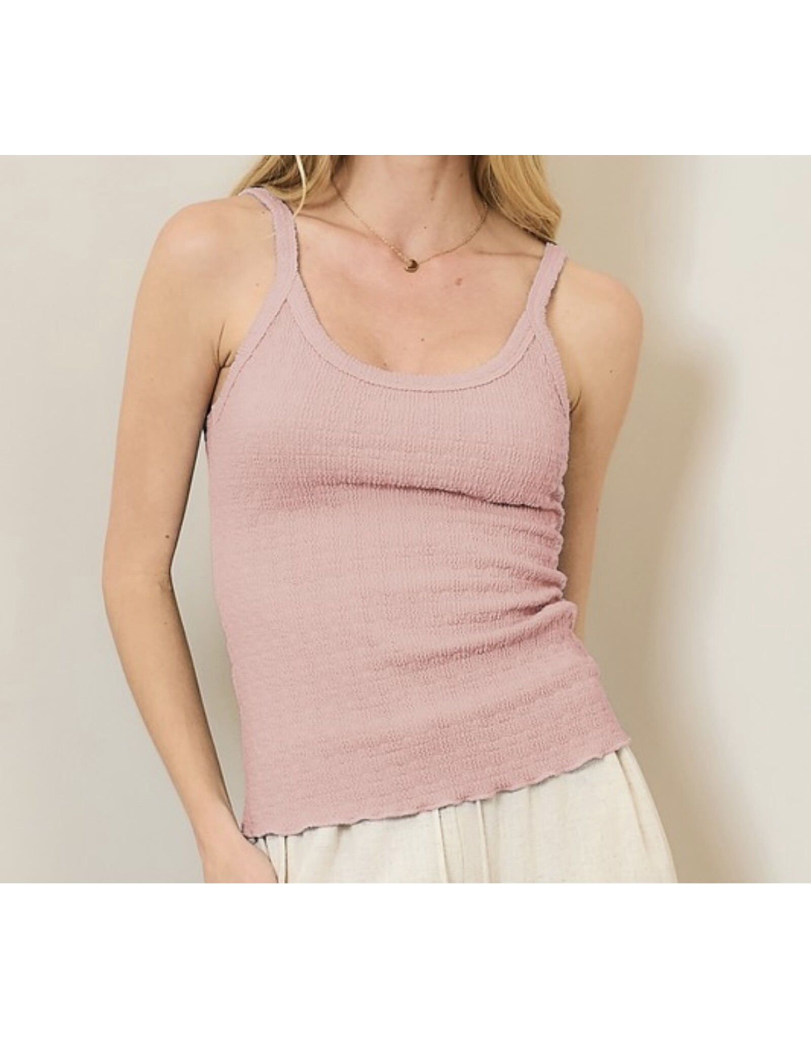 Textured sleeveless tank